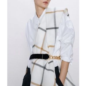 Zara plaid scarf never worn with tags